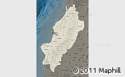 Shaded Relief Map of Manabi, darken