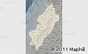 Shaded Relief Map of Manabi, darken, semi-desaturated