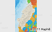 Shaded Relief Map of Manabi, political outside