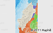 Shaded Relief Map of Manabi, political shades outside