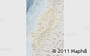 Shaded Relief Map of Manabi, semi-desaturated