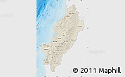 Shaded Relief Map of Manabi, single color outside