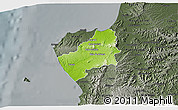 Physical 3D Map of Montecristi, darken, semi-desaturated