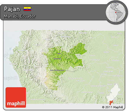 Physical 3D Map of Pajan, lighten