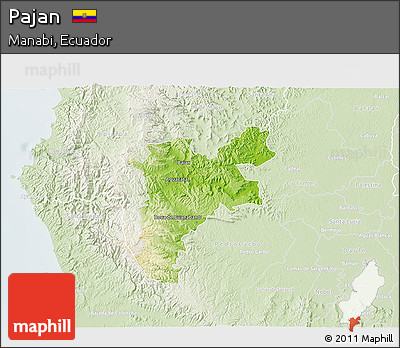 Physical 3D Map of Pajan, lighten