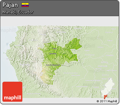 Physical 3D Map of Pajan, lighten