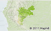 Physical 3D Map of Pajan, lighten