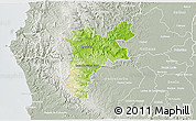 Physical 3D Map of Pajan, lighten, semi-desaturated