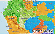 Physical 3D Map of Pajan, political outside