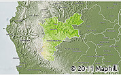 Physical 3D Map of Pajan, semi-desaturated