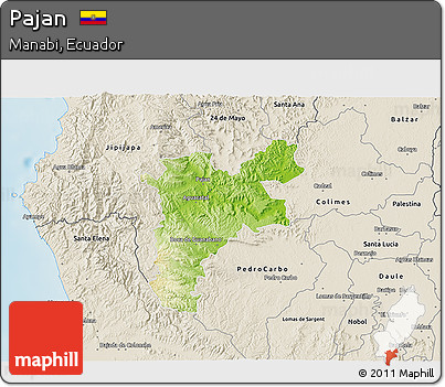 Physical 3D Map of Pajan, shaded relief outside