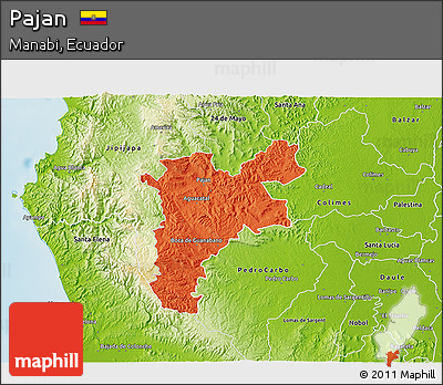 Political 3D Map of Pajan, physical outside