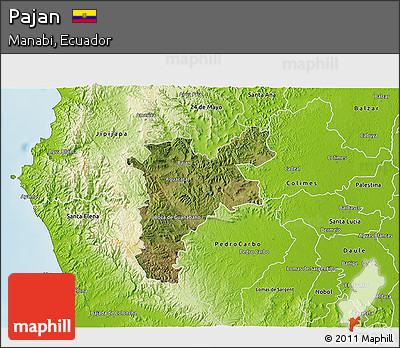 Satellite 3D Map of Pajan, physical outside