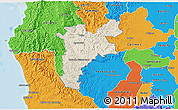 Shaded Relief 3D Map of Pajan, political outside
