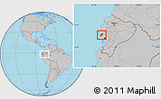 Gray Location Map of Pajan, within the entire country