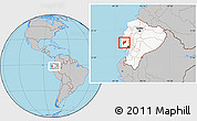 Gray Location Map of Pajan, highlighted country, within the entire country