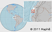 Gray Location Map of Pajan, highlighted parent region, within the entire country, hill shading