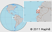 Gray Location Map of Pajan, highlighted parent region