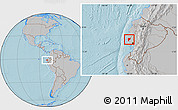Gray Location Map of Pajan, hill shading