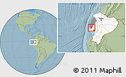 Savanna Style Location Map of Pajan, highlighted country, highlighted parent region, hill shading