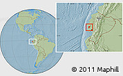 Savanna Style Location Map of Pajan, hill shading