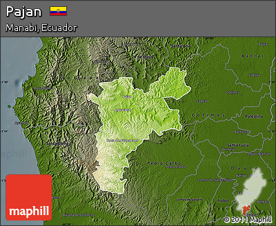 Physical Map of Pajan, darken