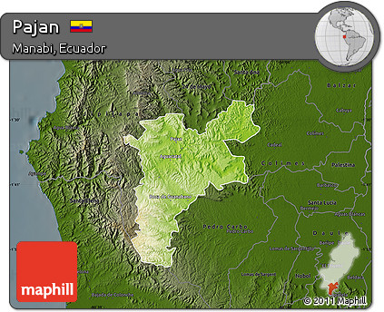 Physical Map of Pajan, darken