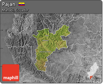 Satellite Map of Pajan, desaturated