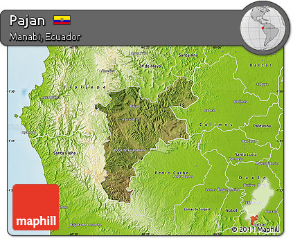 Satellite Map of Pajan, physical outside