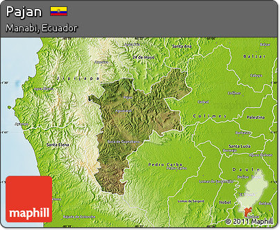 Satellite Map of Pajan, physical outside
