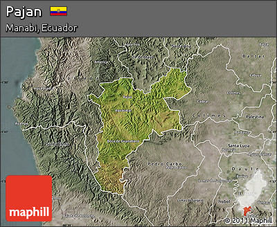 Satellite Map of Pajan, semi-desaturated
