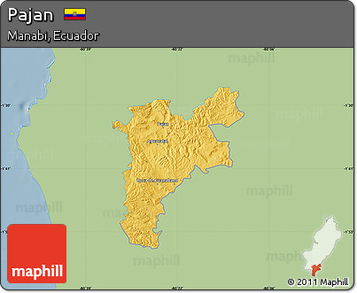 Savanna Style Map of Pajan, single color outside