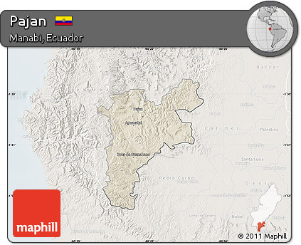 Shaded Relief Map of Pajan, lighten