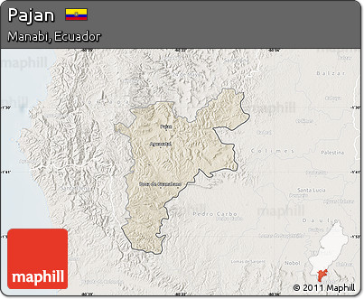 Shaded Relief Map of Pajan, lighten