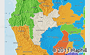 Shaded Relief Map of Pajan, political outside