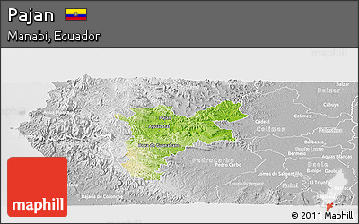 Physical Panoramic Map of Pajan, lighten, desaturated