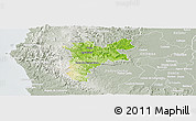 Physical Panoramic Map of Pajan, lighten, semi-desaturated