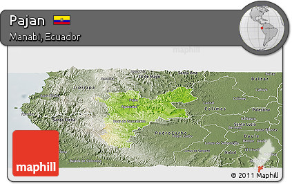 Physical Panoramic Map of Pajan, semi-desaturated