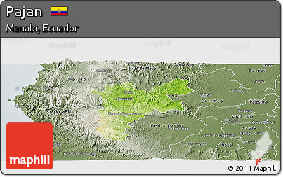 Physical Panoramic Map of Pajan, semi-desaturated