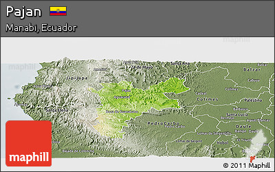 Physical Panoramic Map of Pajan, semi-desaturated