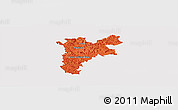Political Panoramic Map of Pajan, cropped outside
