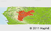 Political Panoramic Map of Pajan, physical outside