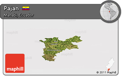 Satellite Panoramic Map of Pajan, cropped outside