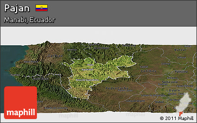 Satellite Panoramic Map of Pajan, darken