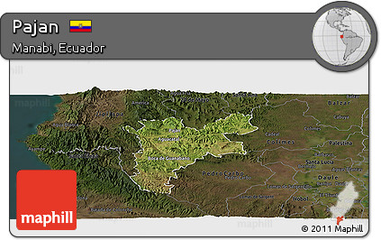 Satellite Panoramic Map of Pajan, darken