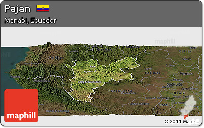 Satellite Panoramic Map of Pajan, darken