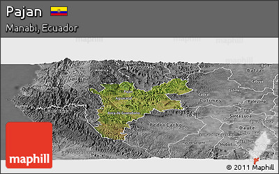 Satellite Panoramic Map of Pajan, desaturated