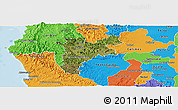 Satellite Panoramic Map of Pajan, political outside