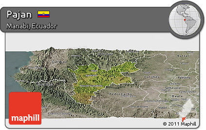 Satellite Panoramic Map of Pajan, semi-desaturated