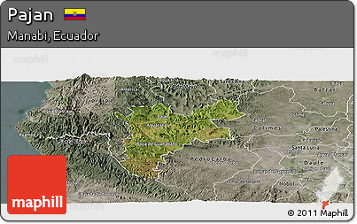 Satellite Panoramic Map of Pajan, semi-desaturated